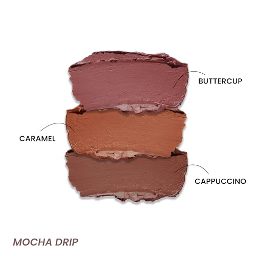 Image of LAMIOR Blurry Fudgy Lip Tint - Combo of 3, Shade - Mocha Drip | Ultra Velvety Matte | Transfer Proof & Hydrating Formula | Long-Lasting Lip Tint with Cushion Applicator | Vegan & Cruelty-Free