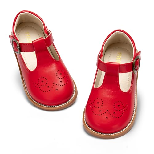 Image of PHIRAMIN Toddler Girl Mary Jane Student Oxford Shoes-Little Girl School Uniform Shoes for Wedding Party
