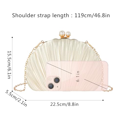 Image of Women Seashell Evening Bag Purse Mermaid Chain Strap Clutch Handbag Shoulder Bag | Seashell