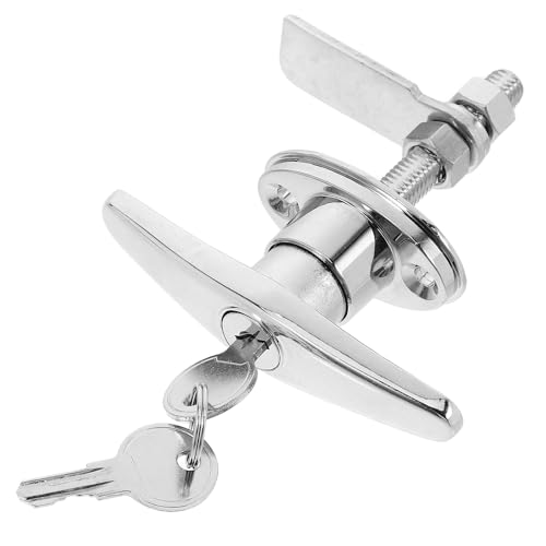 Levemolo T Griffschloss Satz aus Metall mit Schloss und Schlüsseln Garagentorgriff Ersatz für Scheunentore Robustes Türgriffschloss für Gartenhaus und Schiebetüren