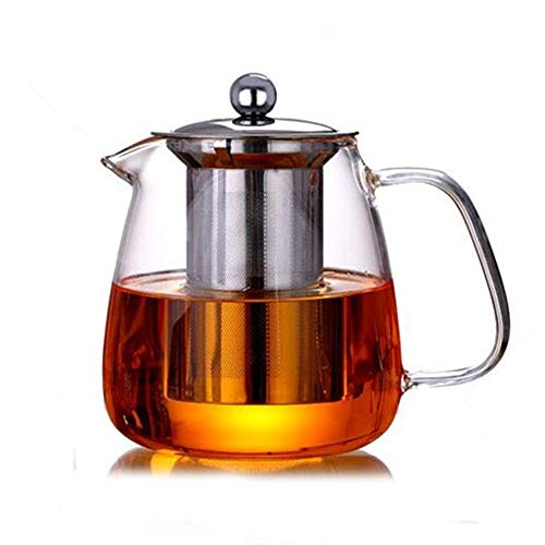 Tetera de vidrio con tetera de cerveza de 500 ml/17 oz La estufa de tetera es segura y resistente al calor floreciente y juego de tetera de hojas sueltas Cover