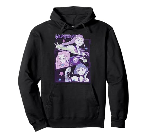 KPop Demon Hunters Halloween Huntrix Cute Animated Panels Pullover Hoodie
