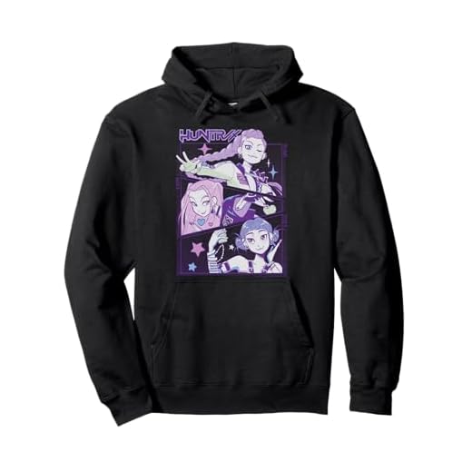 KPop Demon Hunters Halloween Huntrix Cute Animated Panels Pullover Hoodie