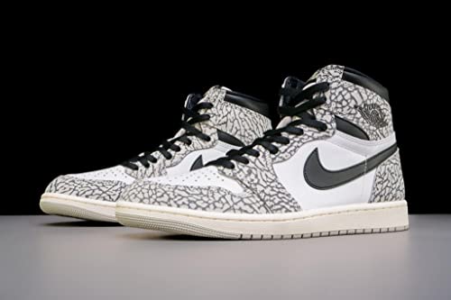 (Men's) Air Jordan 1 Retro High OG 'White Cement / Elephant Print' 4M / 5.5W3