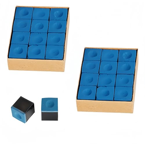 HJYDGJ 24 tizas de billar estándar para tacos de billar antideslizantes para billar de billar, tizas de billar, tizas azules, tizas de billar