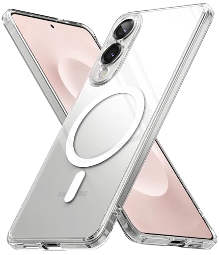 Image of Ringke Fusion Magnetic Compatible with Samsung Galaxy S25 Edge Case Cover [Strong Magnet] Transparent Hard Back Shockproof Soft TPU Bumer S25 Edge Back Cover - Magnetic Clear