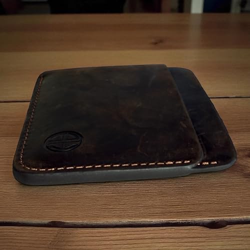 ZeroFold Slim Credit Card Holder – Men's Minimalist Handmade Full Grain Leather Wallet, Hand-Burnished & Oiled Finish, Super slim & Holds up to 8 Cards3