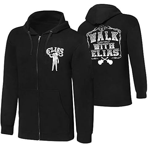 WWE Authentic Wear Elias Walk with Elias Full-Zip Hoodie Sweatshirt Black 2XL Cover
