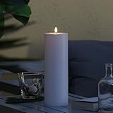 MARELIDA XXL LED Kerze Outdoorkerze Timer Sensor weiß für Innen Außen (32,5cm Höhe)