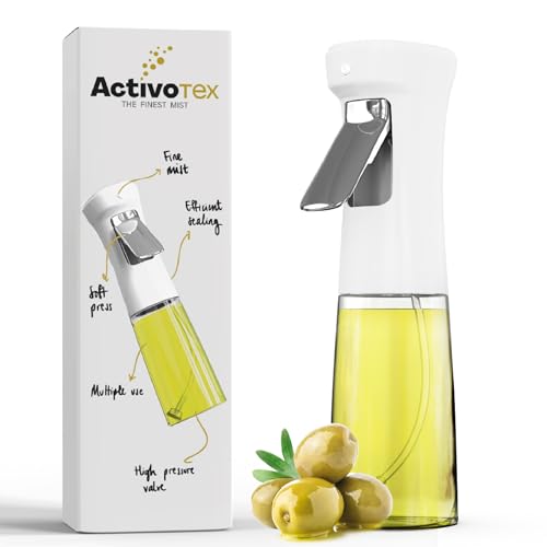 Pulvérisateur huile en verre pour cuisine, distributeur de 240 ml, spray à brume fine, vaporisateur d'huile et de vinaigre (blanc, 240 ml)