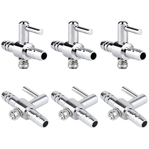 Pawfly 6 PCS One-Way Aquarium Air Flow Control Lever Straight Valve Distributor Splitter for Fish Tank Cover