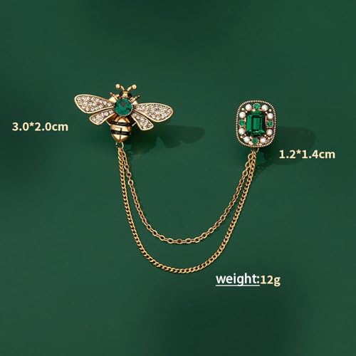Image of women's chain brooch tassel chain rhinestone zircon brooch is suitable for women's metal chain clothing accessories, jewelry, gifts, and various holiday accessories