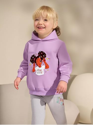 Image of Kid Toddler Girls Clothes Cartoon Pattern Print Sweatshirt Hoodie Sports Pants 2PC Girl Fall Winter Clothing Set