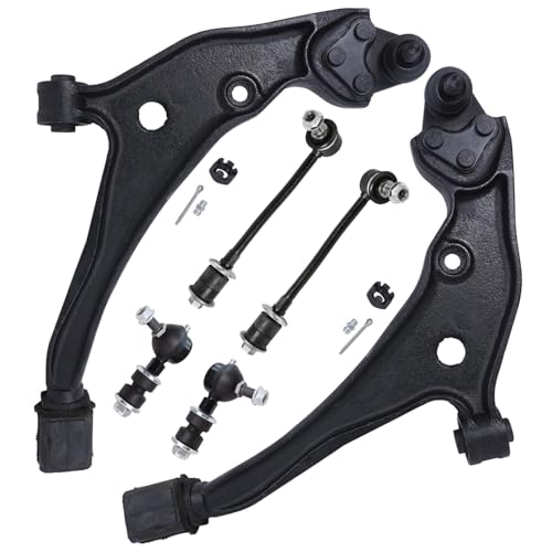 Image of Detroit Axle - 6pc Control Arms Sway Bars for 1999-2002 Mercury Villager Nissan Quest 2 Front Lower Control Arms with Ball Joint 4 Front Rear Sway Bar End Links 2000 2001 Replacement