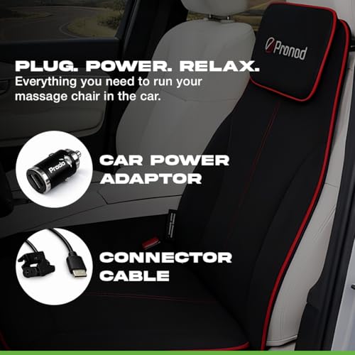 Image of Pronod Portable Ergonomic Massage Office Chair Cushion for Car & Seat, Lumbar Support, Breathable Fabric, Adjustable Recline, Built-in Massage for Back, Neck & Waist - Home, Office & Car Use