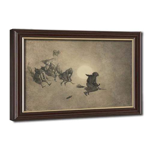 Impression sur toile William Holbrook Beard sorcière tableau rétro décoration murale 40x61