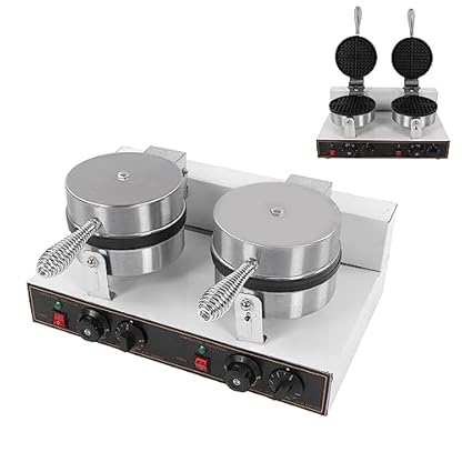 Doppel-Waffeleisen 2400W, Schnelles Aufheizen Antihaftbeschichtung isolierter Griff Kommerzielle Waffelmaschine für leckere Waffeln Waffeleautomat Waffeln Maschine (EU-Stecker 220 V) – Bild 7