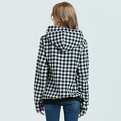 Pull à capuche ample en polaire pour femme gris L décontracté - 4