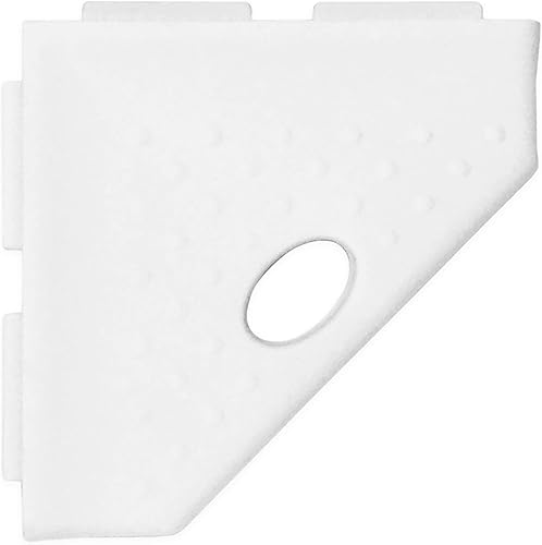 Questech Décor - Reposapiés de ducha, estante de afeitado de ducha esquinero montado en la pared, con tapa para nueva construcción, organizador de Questech Décor - Reposapiés de ducha, estante de afeitado de ducha esquinero montado en la pared, con tapa para nueva construcción, organizador de