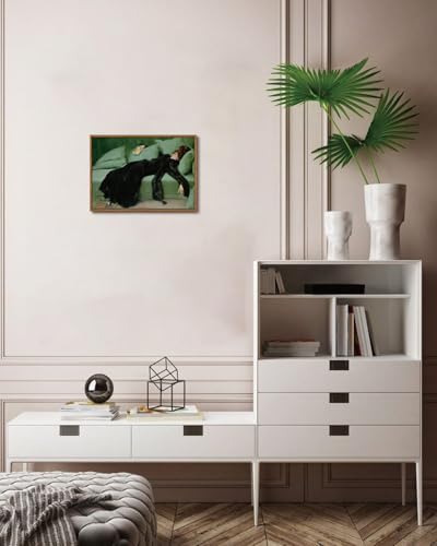 Image of KISSFOX Vintage Framed Wall Art Decor Victorian Young Decadent Girl Pictures Paintings Wall Decor Moody Women Canvas Art Prints Modern Farmhouse Woman Artwork For Kitchen Bedroom Living Room