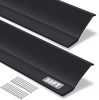 Weatherproofing Garage Door Seals Top and Sides Seal Strip PVC Garage Door Weather Stripping with Screws, 50 ft (Black)