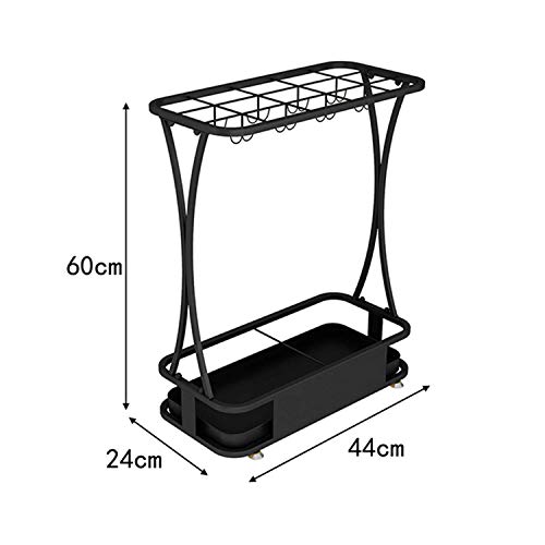 Porte-parapluie design en métal robuste avec plateau de récupération - 3