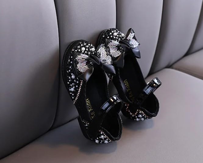 Elegant Girls Mary Jane Ballerina Flats Glitter Princess Dress Shoes4