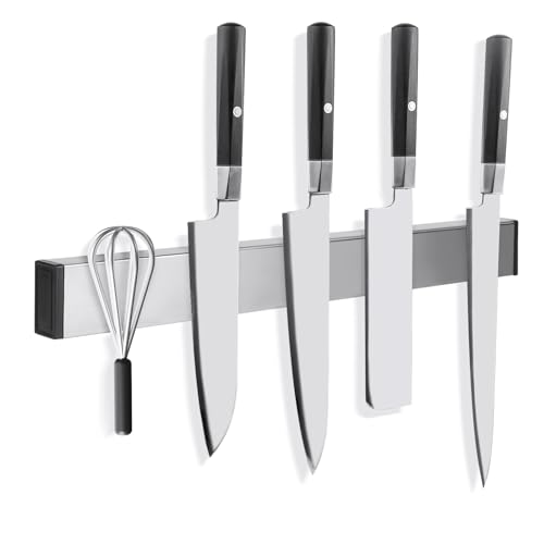 Aolso Magnetischer Messerhalter, 30 cm magnetischer Messerstreifen, mit extra starkem Magnet, Magnetleiste selbstklebend aus Edelstahl,...