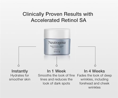 Image of Neutrogena Rapid Wrinkle Repair Retinol Regenerating Face Cream & Hyaluronic Acid Anti Wrinkle Face Moisturizer, Neck Cream, with Hyaluronic Acid & Retinol, 1.7 oz (Pack of 3)