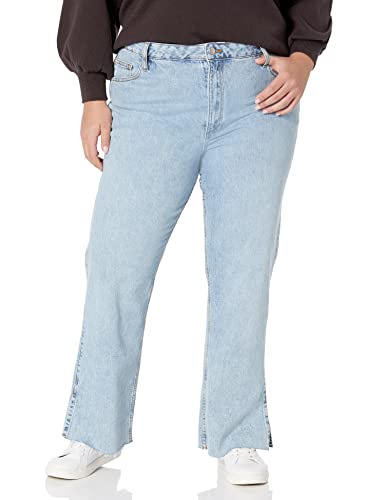 The Drop Women's Ian Mid Rise Relaxed Straight Side Slit Detail4