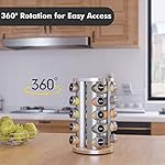 Revolving Spice Rack Set with 20 Spice Jars, Kitchen Spice Tower Organizer for Countertop or Cabinet -- Carousel Storage Includes 386 Spice Labels -- Desktop Rotating Seasoning Organizer - Image 3