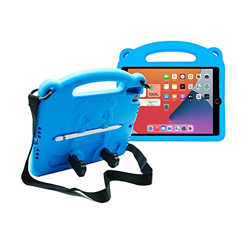 KINGSKEEN Étui pour iPad 10,2 Pouces, iPad 9e génération/iPad 8e génération/iPad 7e génération (2021/2020/2019), iPad air 3e génération iPad 10,5 Pouces, légère Coque de Protection Enfant (Blue)