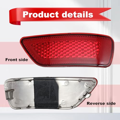 Image of Pleoos Rear Bumper Reflector Light Lamp 2Pcs, Left & Right Side Trim Compatible with Grand Cherokee 2011-2021 Journey 2011-2020 Compass 2011-2017, Replaces 57010720AC 57010721AC