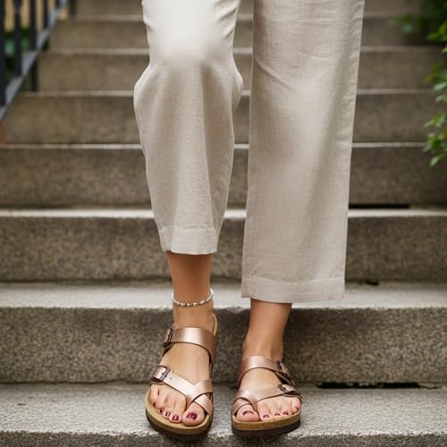 Image of CUSHIONAIRE Women's Luna Cork Footbed Sandal With +Comfort