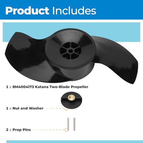Image of PalpitateC 8M4004173 Katana Two-Blade Propeller Compatible with MotorGuide Trolling Motor Propeller Replacement Parts, 3.5 inch Hub, 10.25 inch Diameter fits All 3.5-inch Diameter Drill Propeller
