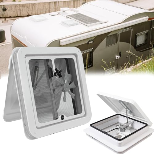 12V RV Dachventilator, 14 Zoll Dachluke Wohnwagen Wohnmobildach Abluftventilator mit Insektenschutz Dachfenster Dachhaube Vent Dachluke Vent für Wohnwagen/Lkw/Van