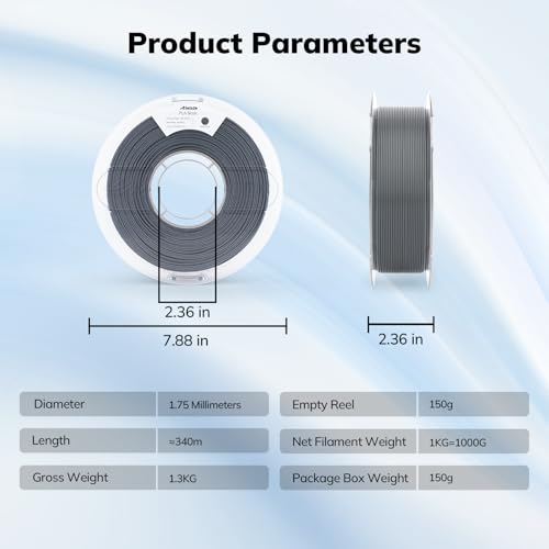 Image of AMOLEN 3D Printer Filament PLA, True High Speed 600mm /s 1.75mm PLA Filament Koala Grey PLA, 1KG /2.2lb, Dimensional Accuracy + /- 0.02 mm, Smooth & Non-Tangle, Fits for Most FDM 3D Printer