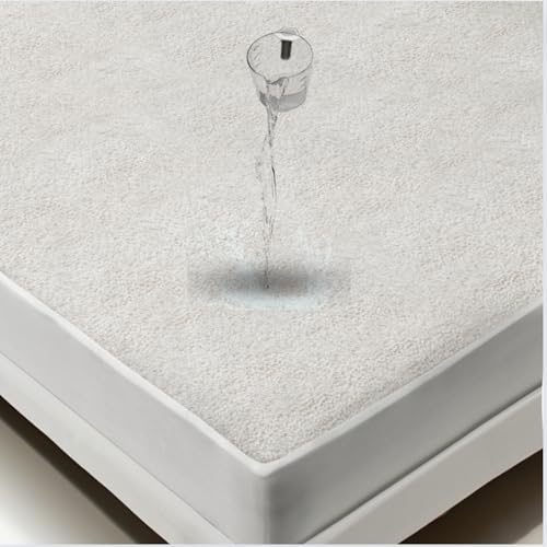 Image of Maximus 100% Waterproof Terry Cotton Ultra Soft Mattress Protector Bed Cover, Breathable and Elastic Fitted Bed Cover - 78x84 Inch / 6.5 X 7 Feet - King Size Bed, White