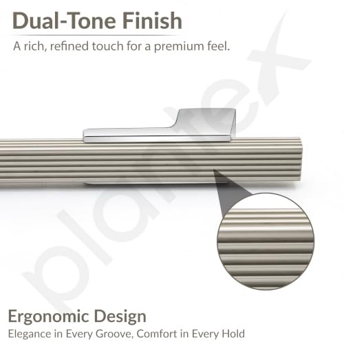 Image of Plantex Aluminium Cabinet Handle /900mm Wardrobe Handle for Home /Cupboard Door Pull-Push Handles for Office - Pack of 1 (DTC-5580, Satin White & Chrome)