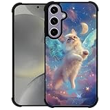 AshaPro Compatible with Samsung Galaxy S25 Case Reinforced Four Corner Shock-Absorbing Anti Slip Soft TPU Frame Case Compatible with Samsung Galaxy S25 6.2inch for Girls/Women Pattern Dream Cat