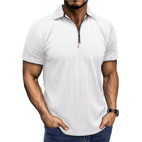 Polo homme quart zip anti-plis en maille pour éviter d'avoir chaud en été