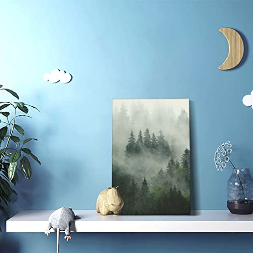 Toile murale moderne brumeuse pour déco de chambre zen