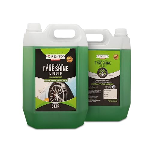 Image of Bike & Car Tyre Polish 5 Liter Extreme Black Shine - Long Lasting Gloss & Dirt Repellent | Prevents Fading and Cracks | Non-Greasy Pleasant Fragrance (Green Apple)