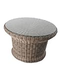 domus ventures sonneninsel Glasplatte Domus Ventures Clubtisch passend zur Venus Lounge in Cubu Cream wetterfest Polyrattan schmutzabweisend