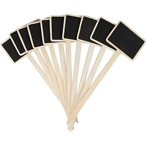 JJWNMLL 20Pcs Wooden Plant Labels Black Board Markers Plant Signs Mini Chalkboard Garden Stakes Tags T-Type Tags for vegetable Seeds Trees Herbs Flowers Garden Rectangular Cover