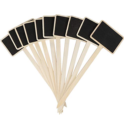 JJWNMLL 20 Stück pflanzenstecker zum beschriften-24×7cm Pflanzenschilder-Schwarze pflanzenstecker holz tafel zum beschriften wetterfest stecketiketten kräuterschilder für draussen Pflanzen Gemüse