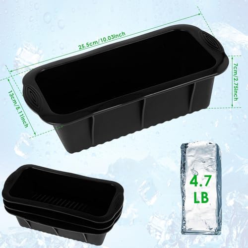 3 Stück Extra Große Eisblock-Form Silikon Eisblockformen für Eisbad zur Herstellung von 2,5 KG Eisblöcken Wiederverwendbare Eisblock Form XXL für Camping Angeln Eisbaden