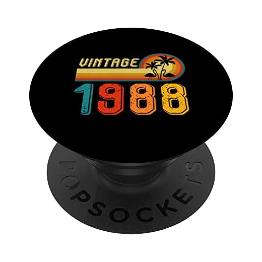 Regalo de cumpleaños vintage de 1988 para hombres y mujeres, palma retro de 35 años PopSockets PopGrip Intercambiable