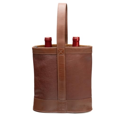 Sac de transport de vin double en cuir chic pour pique-nique élégant couleur coucher de soleil