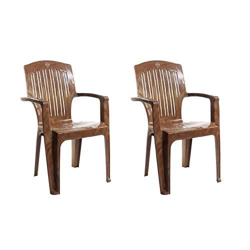 Image of CELLO Comrade Chair Set Pack of 2 - Sandalwood Brown | Strong and Durable | Easy to Clean | Chair for Living Room, Bed Room, Kitchen, Office Room, Outdoor | 3 Years Warranty